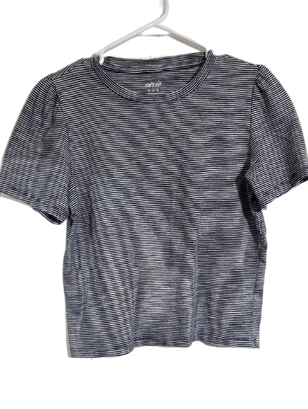 aerie Striped Crop Top - Navy Blue & White